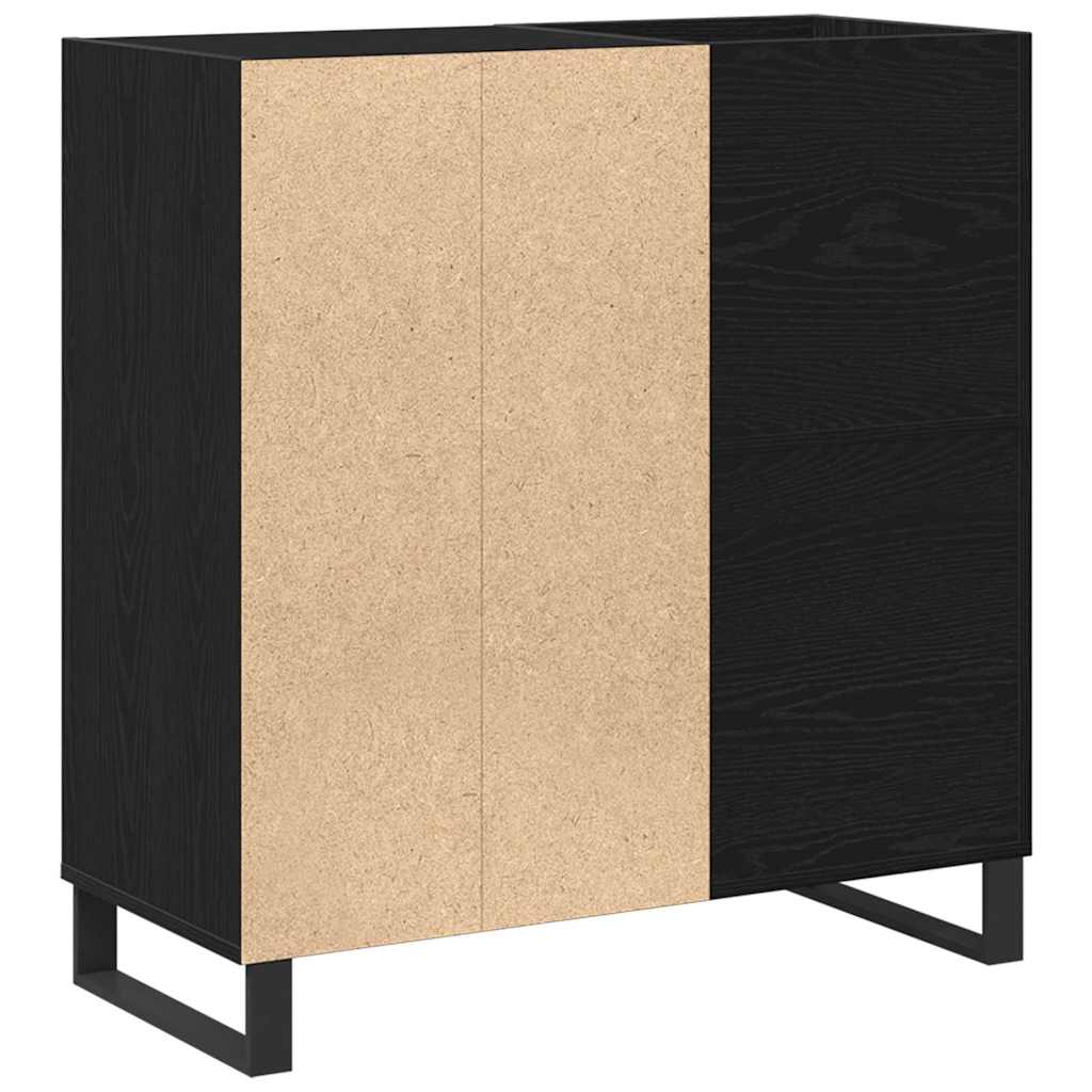 Record Cabinet Black oak 85 x 38 x 89 cm Engineered Wood